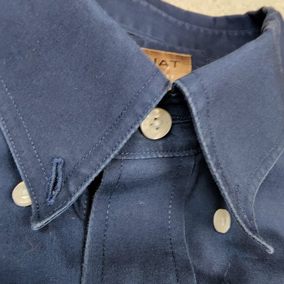 Ariat Long Sleeve Stanford Classic Fit Solid Blue Button Shirt Size 2XL XXL USA - Picture 4 of 7